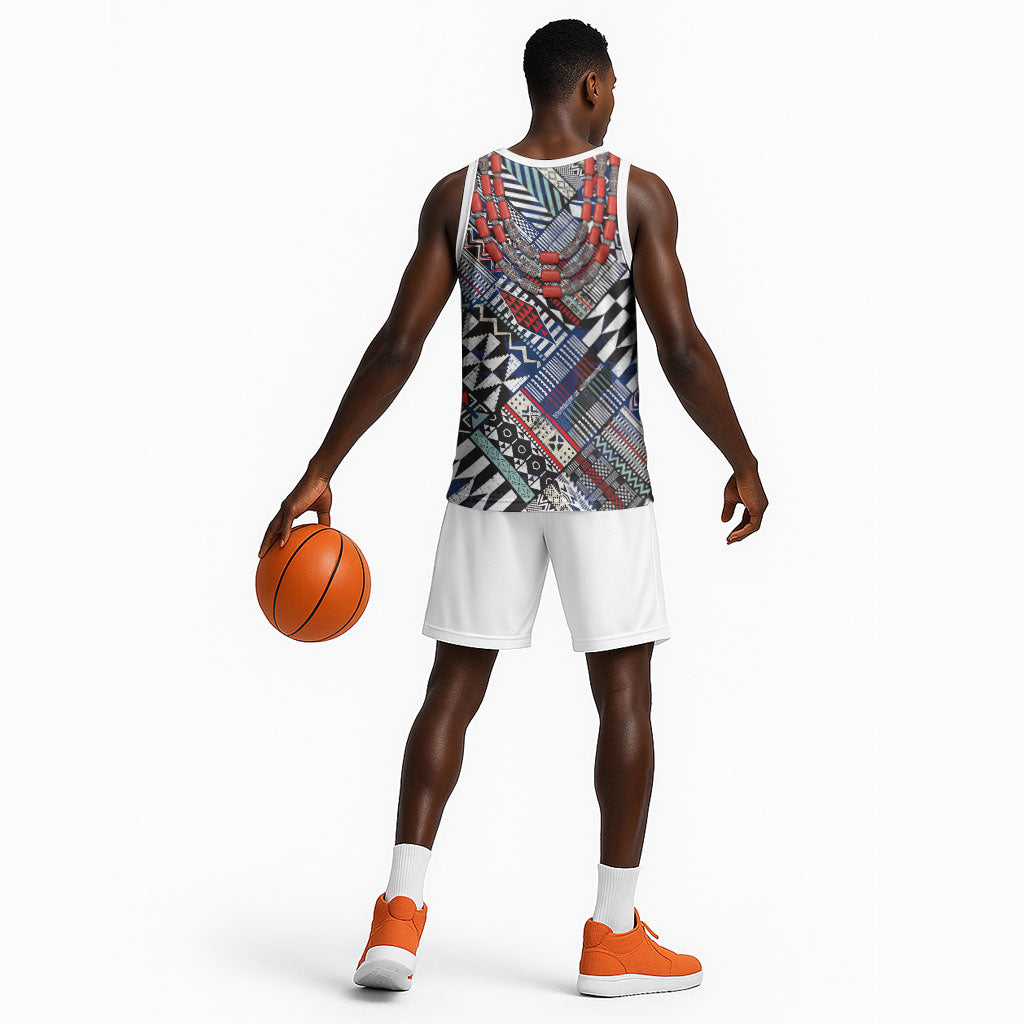 Nigeria Traditional Coral Bead Attire Basketball Jersey Tribal African Style
