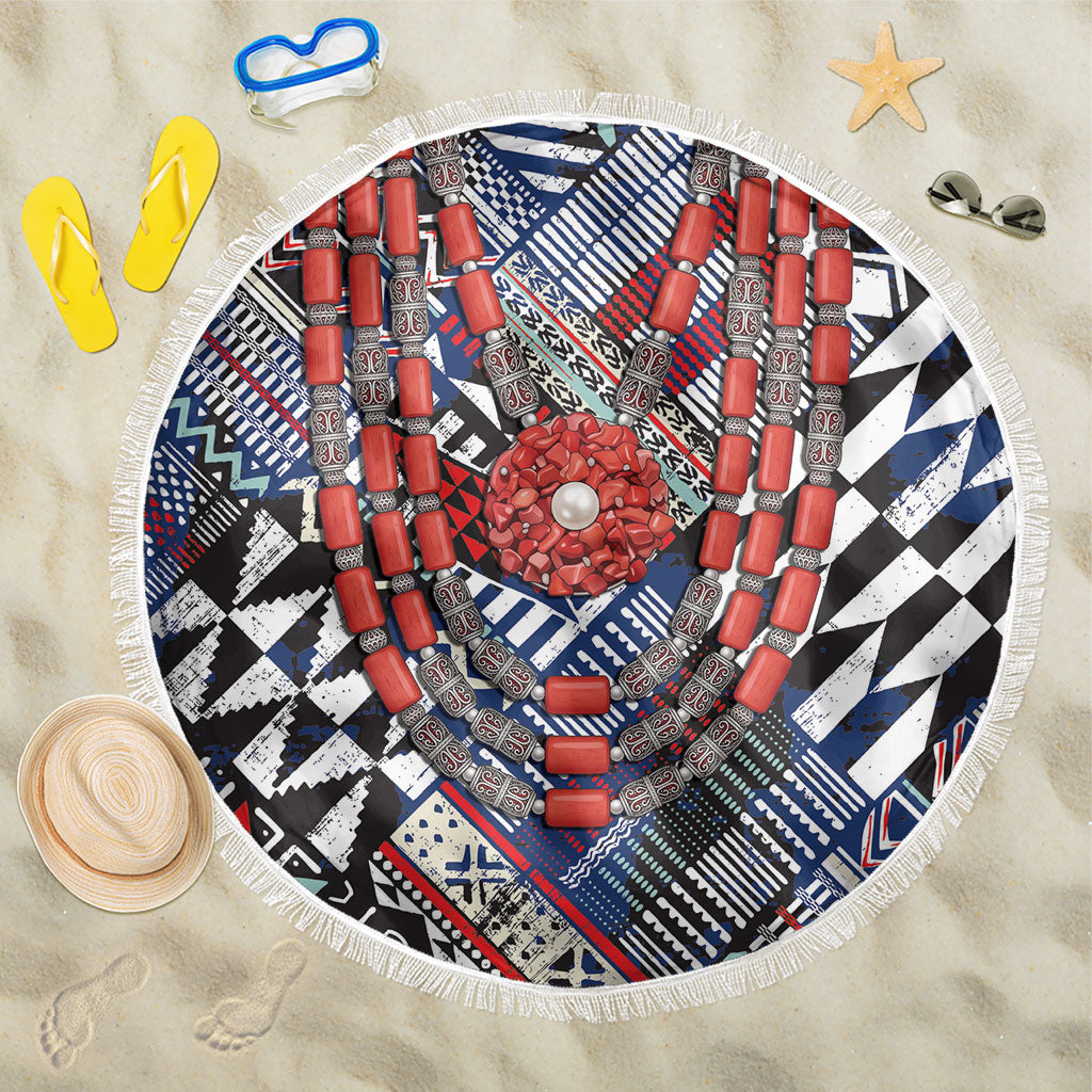 Nigeria Traditional Coral Bead Attire Beach Blanket Tribal African Style