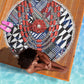 Nigeria Traditional Coral Bead Attire Beach Blanket Tribal African Style