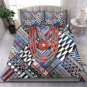Nigeria Traditional Coral Bead Attire Bedding Set Tribal African Style