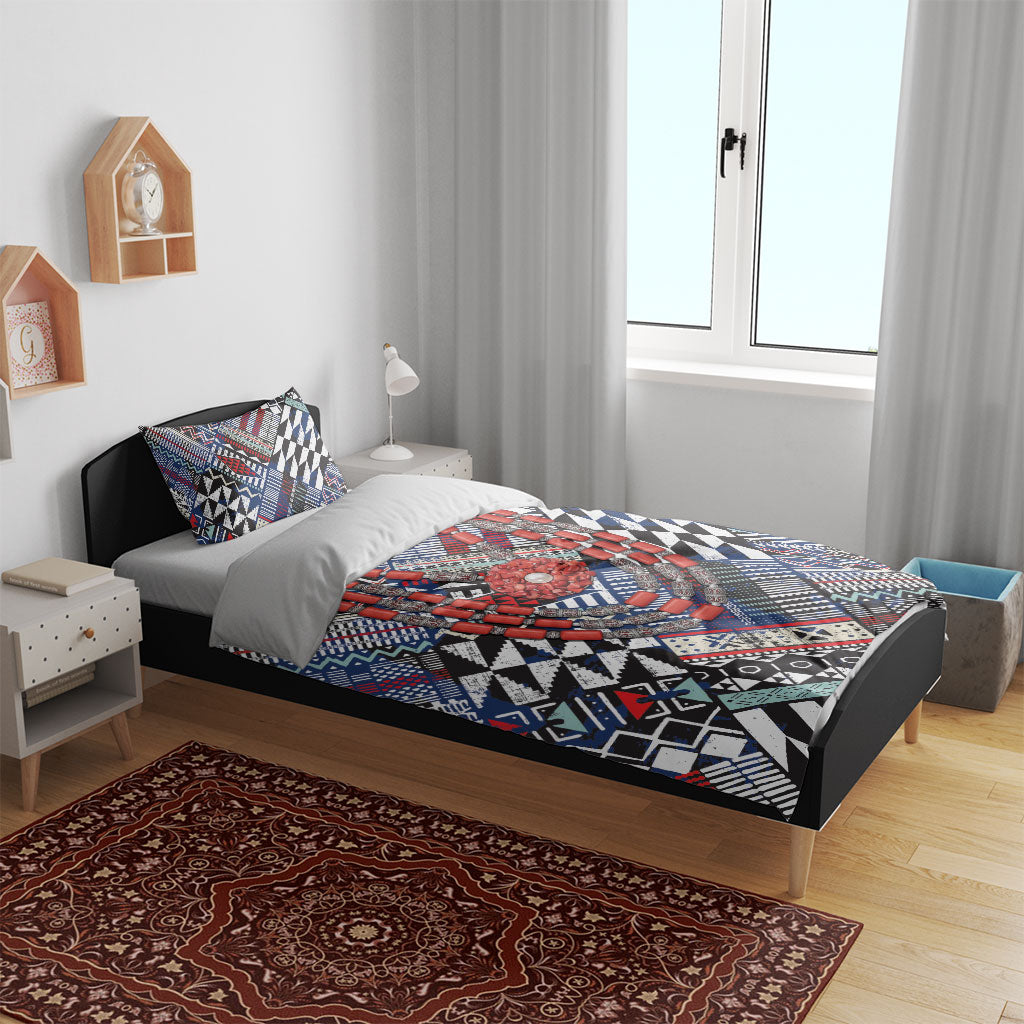 Nigeria Traditional Coral Bead Attire Bedding Set Tribal African Style