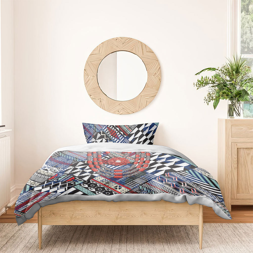 Nigeria Traditional Coral Bead Attire Bedding Set Tribal African Style