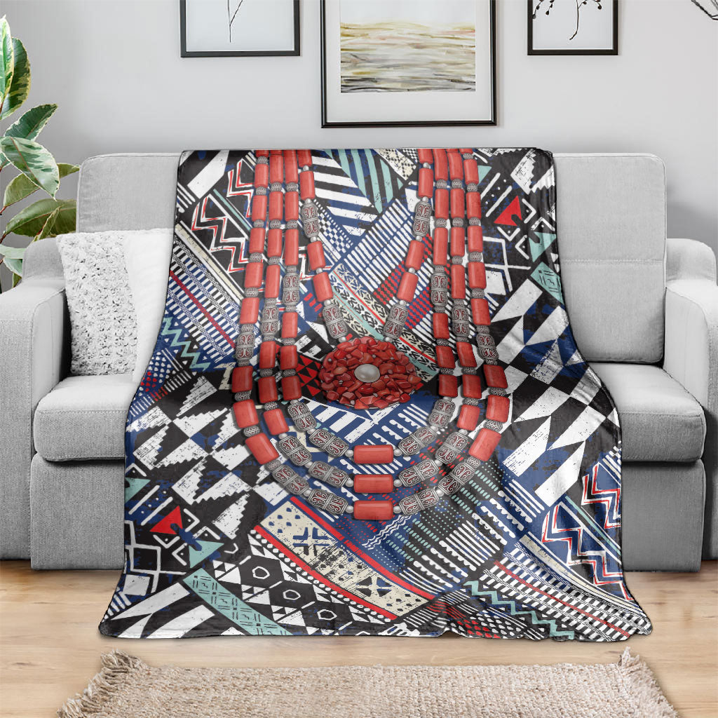 Nigeria Traditional Coral Bead Attire Blanket Tribal African Style