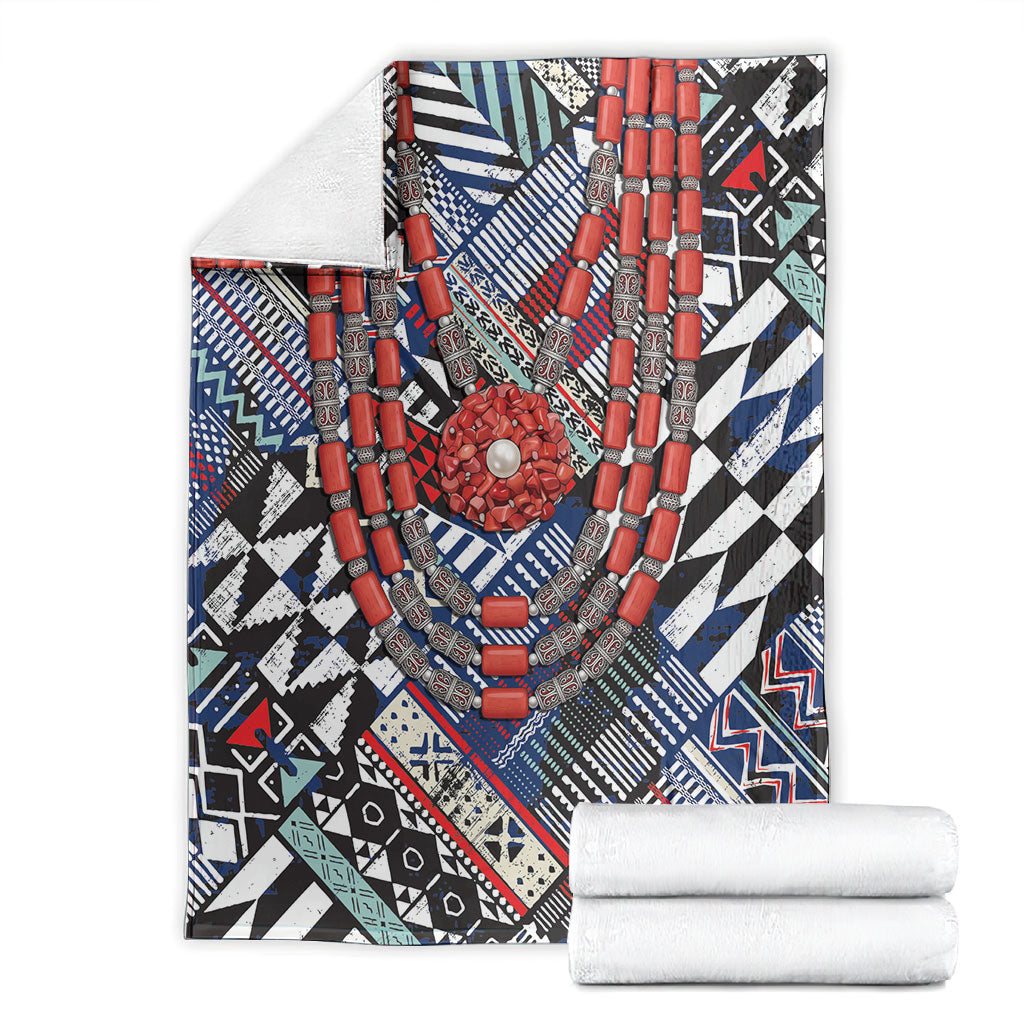 Nigeria Traditional Coral Bead Attire Blanket Tribal African Style