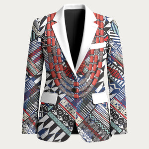 Nigeria Traditional Coral Bead Attire Blazer Tribal African Style