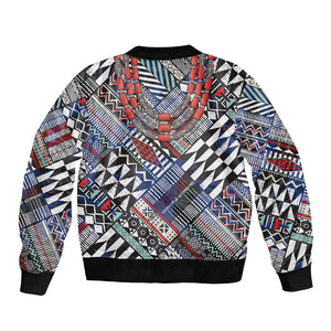 Nigeria Traditional Coral Bead Attire Bomber Jacket Tribal African Style