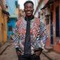 Nigeria Traditional Coral Bead Attire Bomber Jacket Tribal African Style