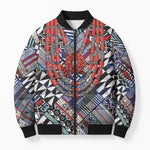 Nigeria Traditional Coral Bead Attire Bomber Puffer Jacket Tribal African Style