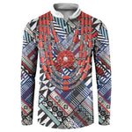 Nigeria Traditional Coral Bead Attire Button Sweatshirt Tribal African Style