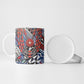 Nigeria Traditional Coral Bead Attire Ceramic Mug Tribal African Style