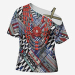 Nigeria Traditional Coral Bead Attire Cross Shoulder Shirt Tribal African Style