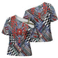 Nigeria Traditional Coral Bead Attire Cross Shoulder Shirt Tribal African Style