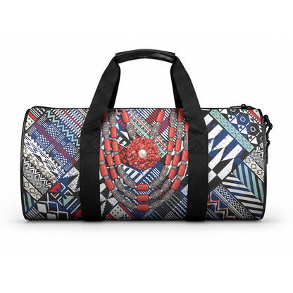 Nigeria Traditional Coral Bead Attire Duffle Bag Tribal African Style
