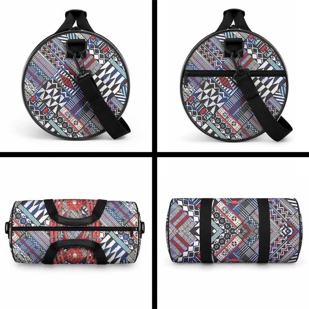 Nigeria Traditional Coral Bead Attire Duffle Bag Tribal African Style