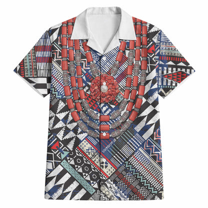 Nigeria Traditional Coral Bead Attire Hawaiian Shirt Tribal African Style