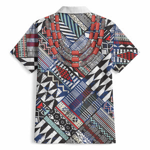 Nigeria Traditional Coral Bead Attire Hawaiian Shirt Tribal African Style