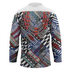 Nigeria Traditional Coral Bead Attire Hockey Jersey Tribal African Style