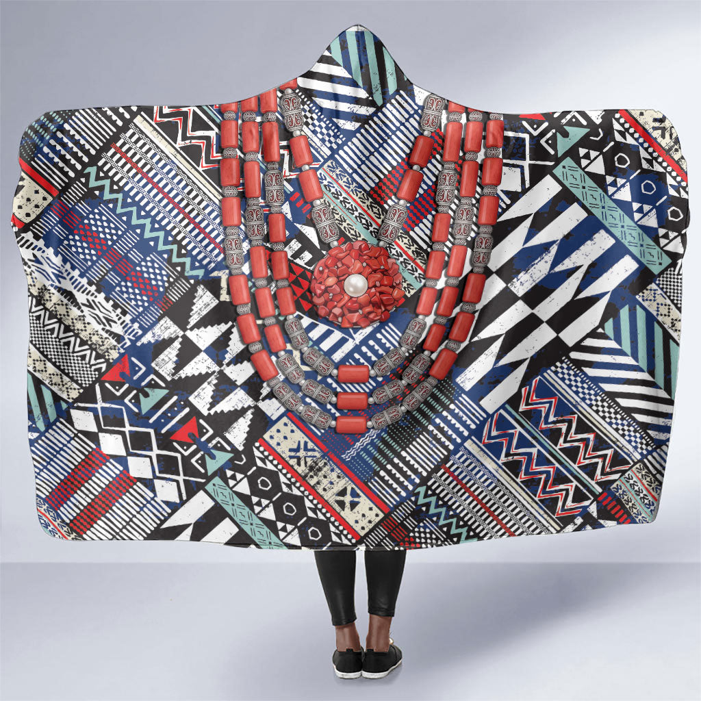 Nigeria Traditional Coral Bead Attire Hooded Blanket Tribal African Style