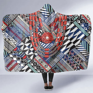 Nigeria Traditional Coral Bead Attire Hooded Blanket Tribal African Style