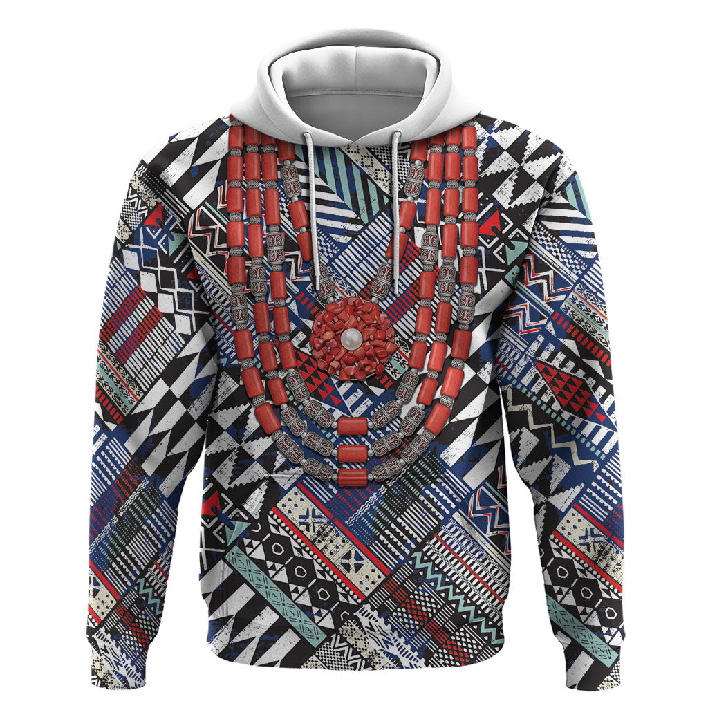 Nigeria Traditional Coral Bead Attire Hoodie Tribal African Style