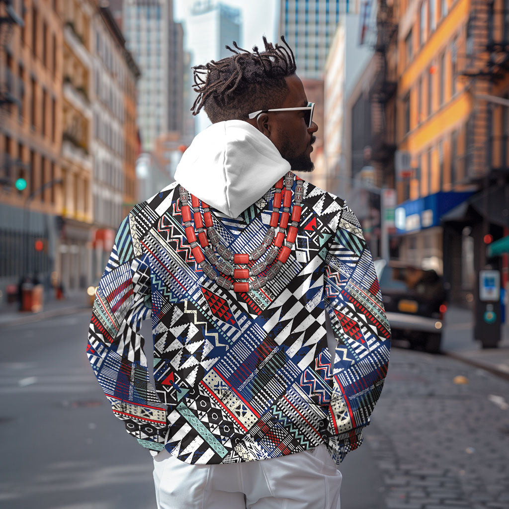 Nigeria Traditional Coral Bead Attire Hoodie Tribal African Style