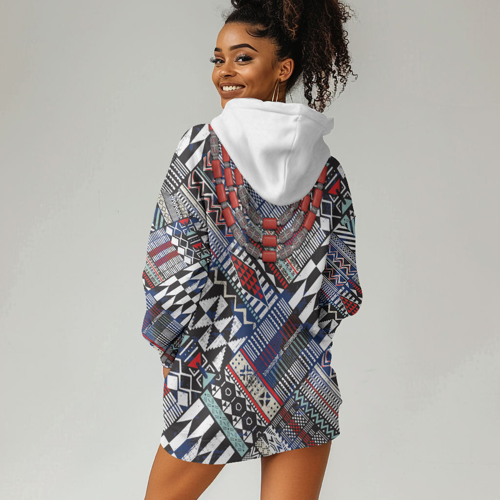 Nigeria Traditional Coral Bead Attire Hoodie Dress Tribal African Style