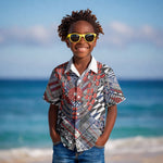 Nigeria Traditional Coral Bead Attire Kid Hawaiian Shirt Tribal African Style
