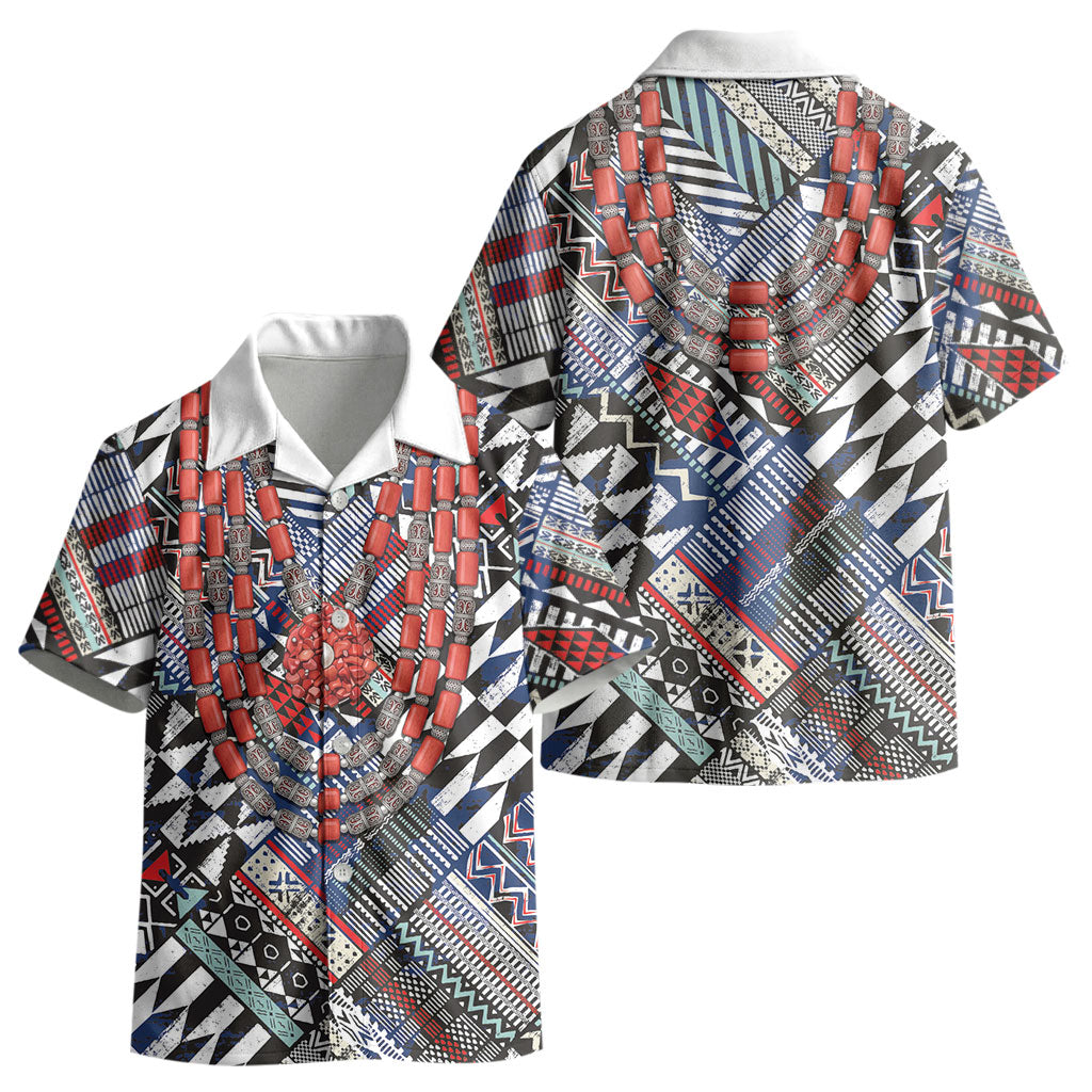 Nigeria Traditional Coral Bead Attire Kid Hawaiian Shirt Tribal African Style