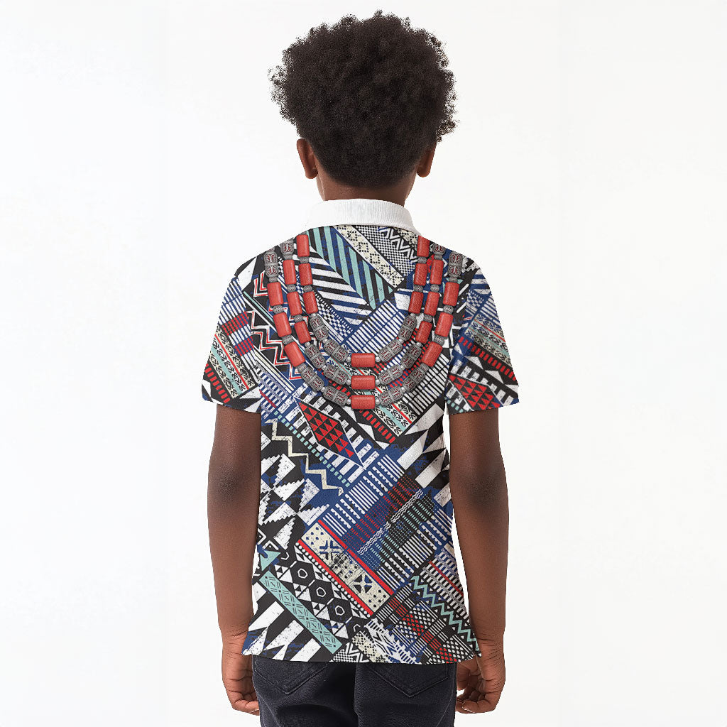 Nigeria Traditional Coral Bead Attire Kid Polo Shirt Tribal African Style