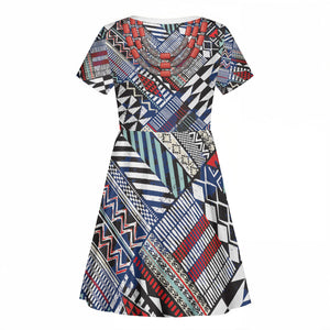 Nigeria Traditional Coral Bead Attire Kid Short Sleeve Dress Tribal African Style