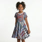Nigeria Traditional Coral Bead Attire Kid Short Sleeve Dress Tribal African Style