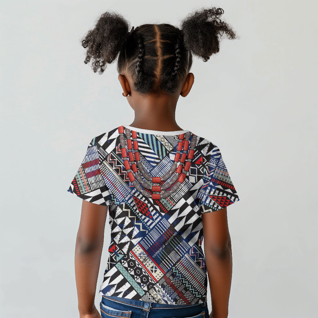 Nigeria Traditional Coral Bead Attire Kid T shirt Tribal African Style