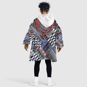 Nigeria Traditional Coral Bead Attire Kid Wearable Blanket Hoodie Tribal African Style