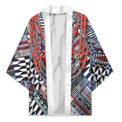 Nigeria Traditional Coral Bead Attire Kimono Tribal African Style
