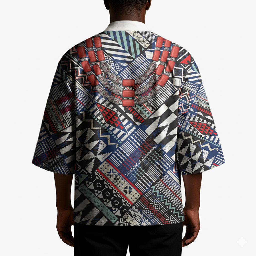 Nigeria Traditional Coral Bead Attire Kimono Tribal African Style