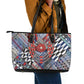 Nigeria Traditional Coral Bead Attire Leather Tote Bag Tribal African Style
