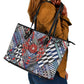Nigeria Traditional Coral Bead Attire Leather Tote Bag Tribal African Style
