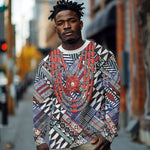 Nigeria Traditional Coral Bead Attire Long Sleeve Shirt Tribal African Style