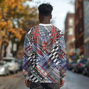 Nigeria Traditional Coral Bead Attire Long Sleeve Shirt Tribal African Style