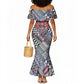 Nigeria Traditional Coral Bead Attire Mermaid Dress Tribal African Style
