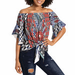 Nigeria Traditional Coral Bead Attire Off Shoulder Wrap Waist Top Tribal African Style