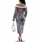 Nigeria Traditional Coral Bead Attire Off The Shoulder Long Sleeve Dress Tribal African Style