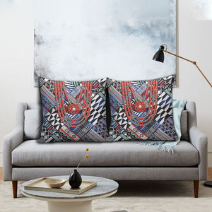 Nigeria Traditional Coral Bead Attire Pillow Cover Tribal African Style