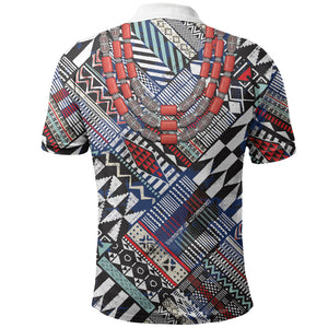 Nigeria Traditional Coral Bead Attire Polo Shirt Tribal African Style