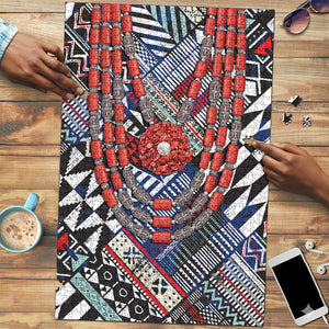 Nigeria Traditional Coral Bead Attire Puzzle Tribal African Style
