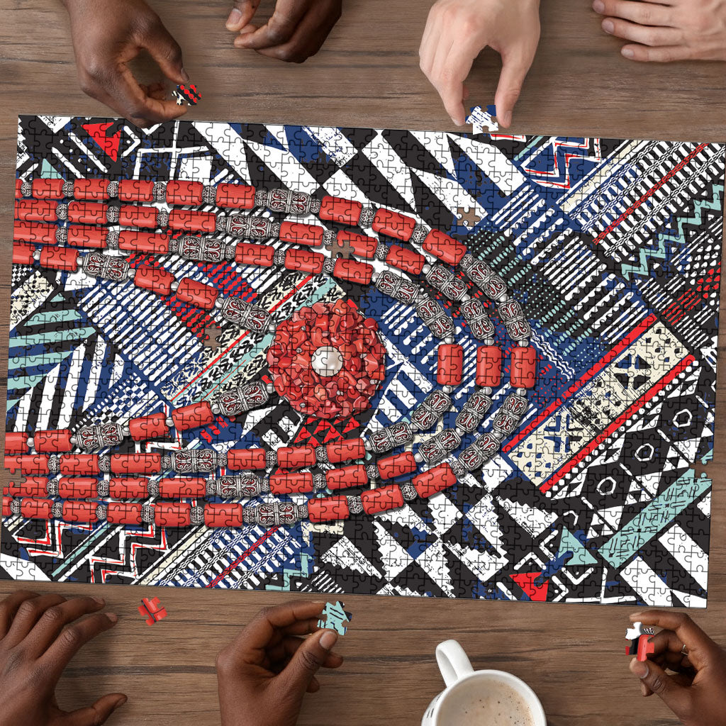 Nigeria Traditional Coral Bead Attire Puzzle Tribal African Style