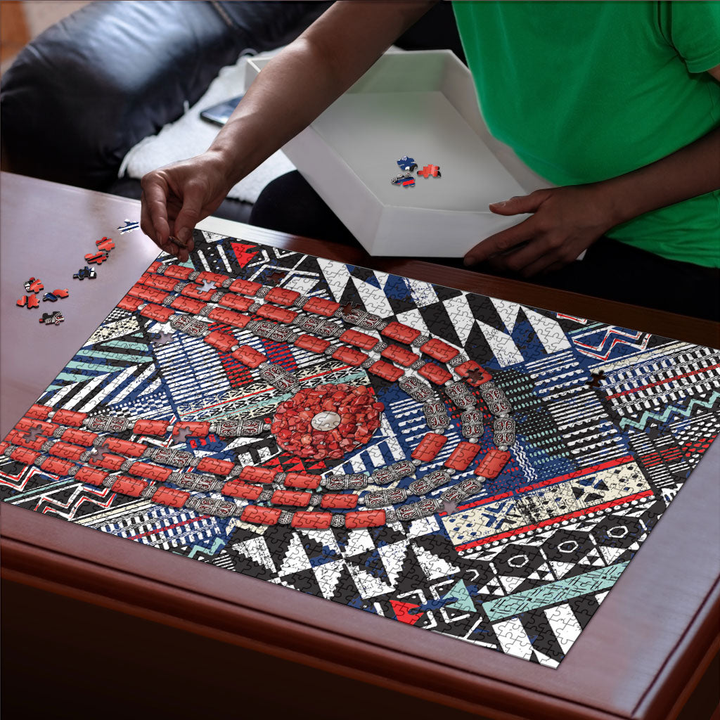 Nigeria Traditional Coral Bead Attire Puzzle Tribal African Style
