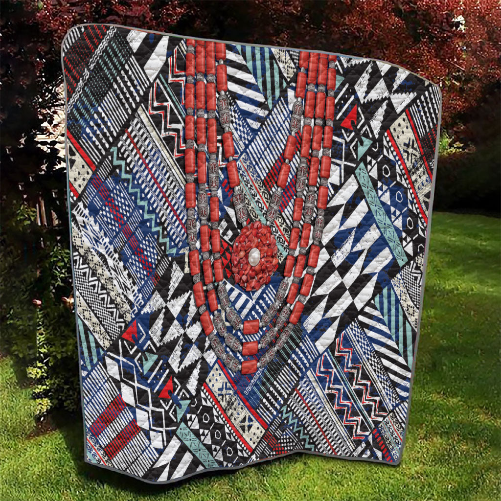 Nigeria Traditional Coral Bead Attire Quilt Tribal African Style