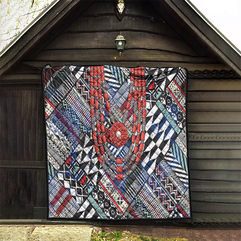 Nigeria Traditional Coral Bead Attire Quilt Tribal African Style