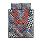 Nigeria Traditional Coral Bead Attire Quilt Bed Set Tribal African Style